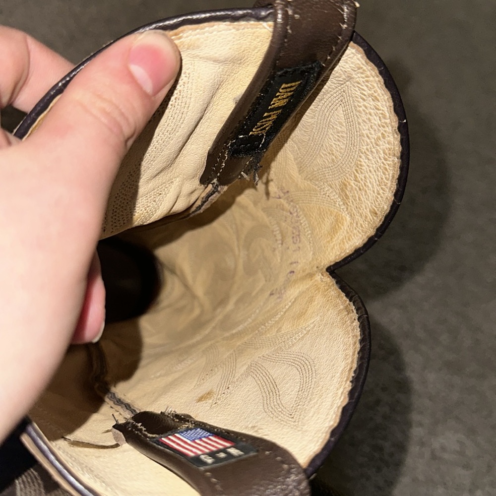 RARE Vintage Snake Skin Leather Dan Post Cowboy Boots - Picture 7 of 8